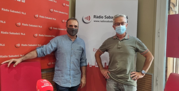 Victor Colomer i Xavier Vidal a l'estudi 1 de Ràdio Sabadell 