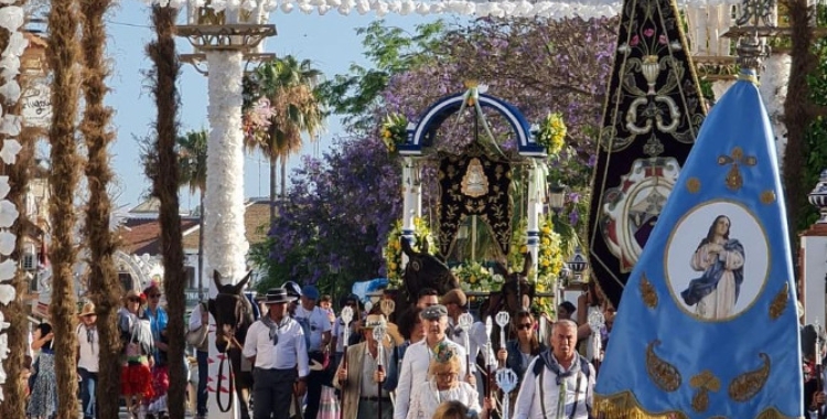 Un moment del pelegrinatge de l'entitat sabadellenca/ Hermandad Nuestra Señora del Rocio