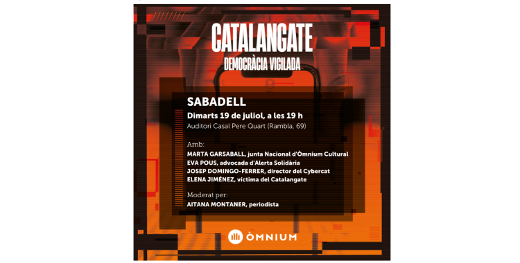 Cartell de l'acte per denunciar el Catalangate