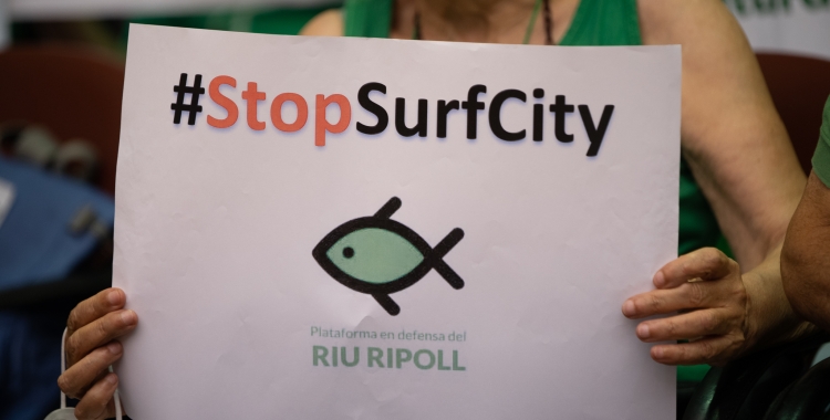 La Plataforma en Defensa del Riu Ripoll es va mobilitzar ahir al ple municipal