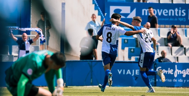 Gualda i Sala, celebrant l'1-0 | Sendy Dihör