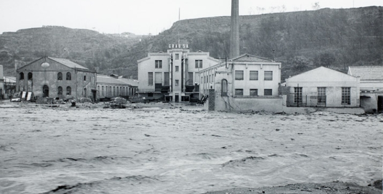 La fàbrica Grau S.A inundada després de les riuades de 1962 | Carlos Pérez de Rozas, AHS