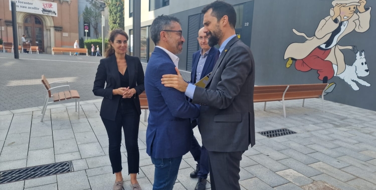 L'alcaldable d'ERC Gabriel Fernández ha acompanyat al conseller Roger Torrent | ERC
