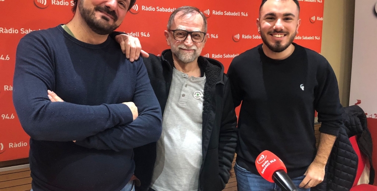  Enric Pineda, Mon Cardona i David Ruiz, de l' Associació Catalana d'Esperanto, a l'estudi 1 de Ràdio Sabadell. 