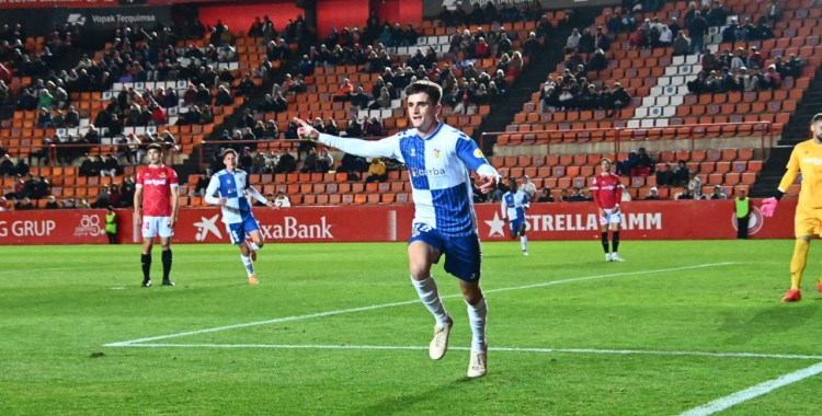 Pau Víctor celebra el 0-1 al Nou Estadi | Críspulo Díaz