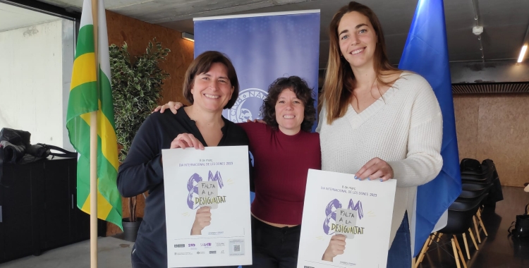 Ester Eroles, Marta Morell i Maica Garcia, a la presentació a la seu del CNS | Pau Duran