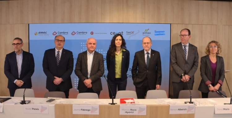 Responsables de les cambres de comerç de Barcelona, Girona i Sabadell i les patronals Amec, Cecot, Pimec i FemCat | ACN