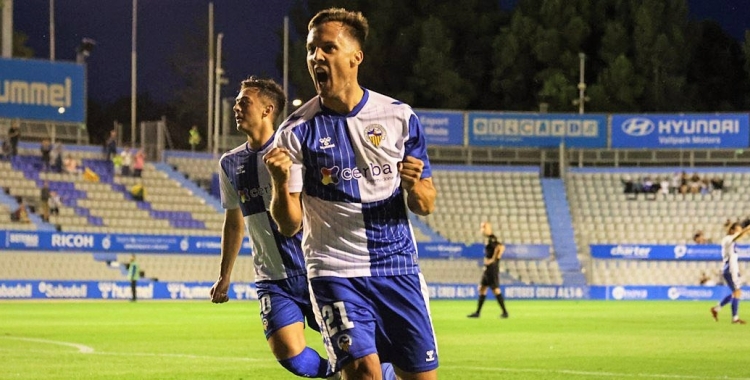 Adán celebrant el seu gol contra l'Intercity | CES