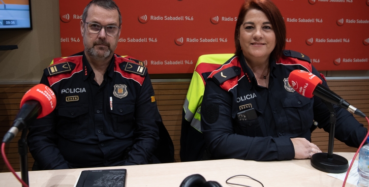 L'intendent Cervelló i la caporala Cavero avui a Ràdio Sabadell | Roger Benet