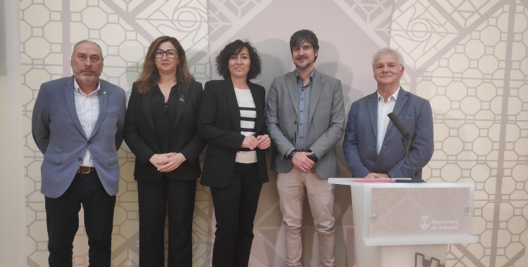 Representants dels quatre municipis implicats, en la presentació de la Fira Silver Vallès | Pau Duran