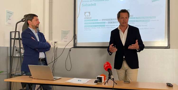 Joan Canadell i Lluís Matas a la roda de premsa d'avui | Helena Molist