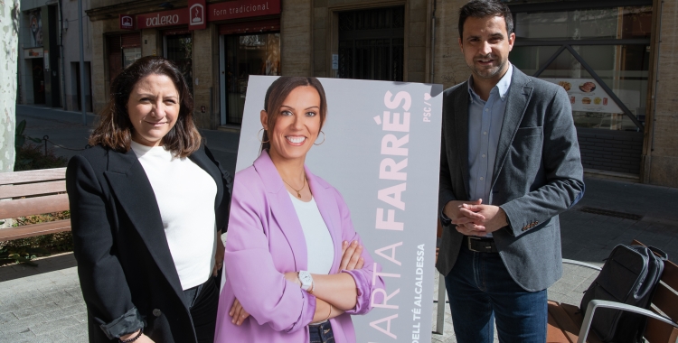 Anna Carrasco i Pol Gibert a la presentació del cartell d'aquesta precampanya | Roger Benet