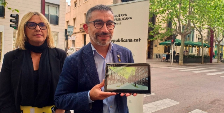 Gabriel Fernández i Sílvia Renom, presentant la proposta per a la Rambla/ Karen Madrid