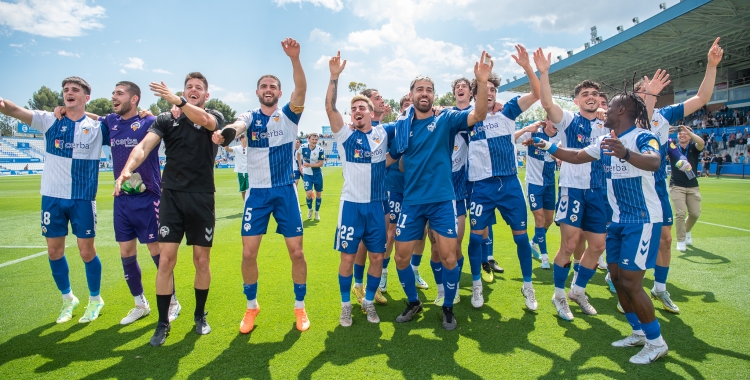La celebració del 3-1 a l'Atlètic Balears | Roger Benet