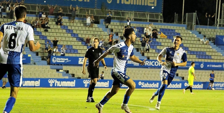 Delgado celebrant el seu gol contra l'Amorebieta | CES