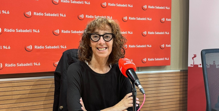 Lluïsa Aguilar, als estudis de Ràdio Sabadell