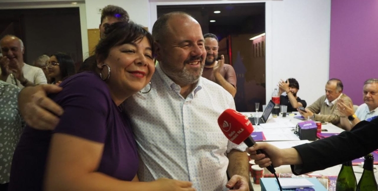 Mena i Sandoval, després de conèixer els resultats/ Sabadell en Comú Podem