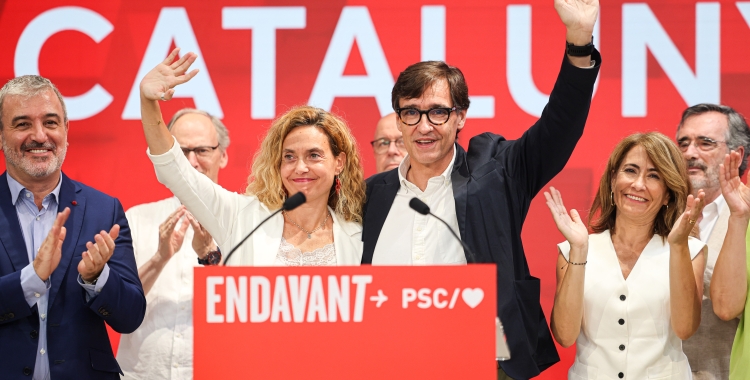 Els socialistes Meritxell Batet i Salvador Illa celebren la victòria a les eleccions generals a Catalunya I Imatge cedida