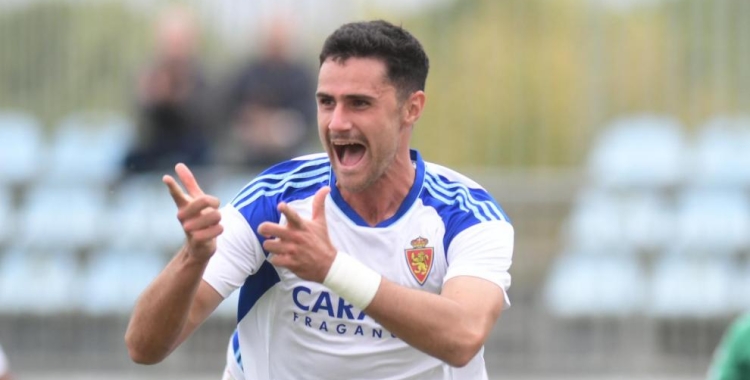 Naranjo, celebrant un gol amb el Real Zaragoza | Cedida