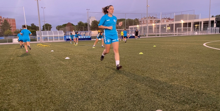 Un instant del primer entrenament del CE Sabadell | Cedida