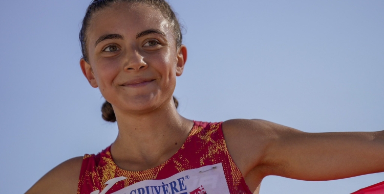 Sofia Santacreu un cop acabada la prova dels 10.000 metres marxa | @atletismoRFEA