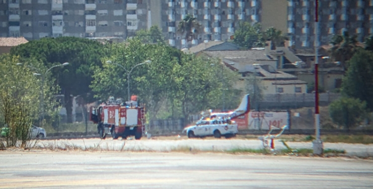 L'Aeroport de Sabadell, durant l'incident/ Cedida 