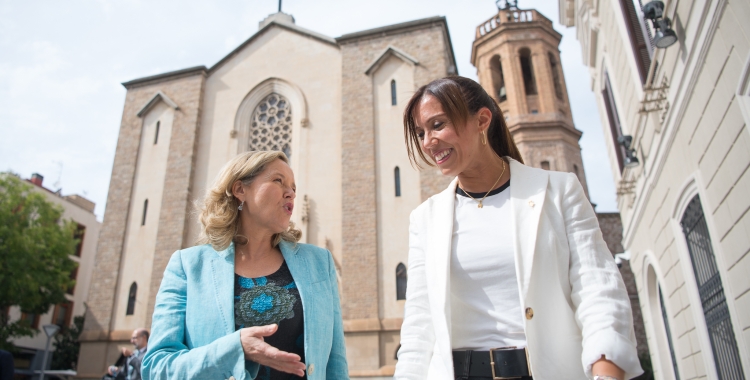 Calviño i Farrés, minuts abans de la seva reunió/ Roger Benet