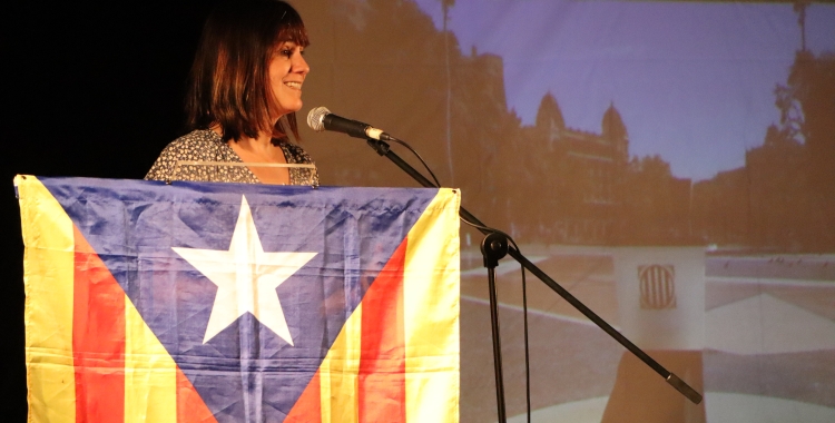 Aurora Madaula, en la commemoració de l'1-O a Sabadell | Júlia Ramon
