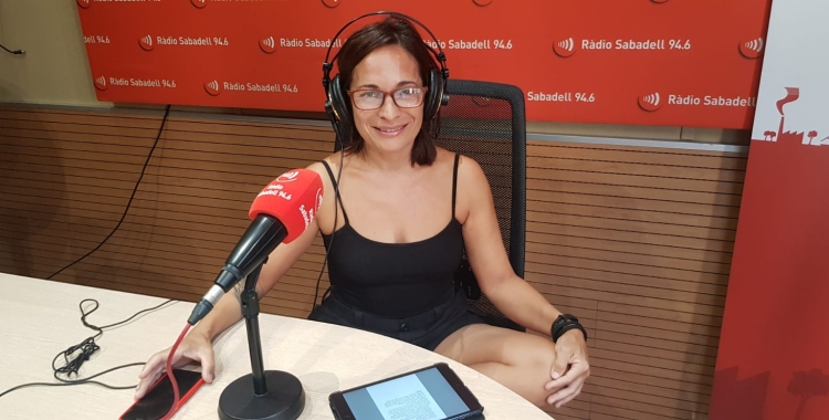 Sandra Milian, instructora FIT,  a l'estudi 1 de Ràdio Sabadell 