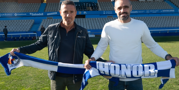 Óscar Cano i Elías Martí avui a la Nova Creu Alta | Roger Benet