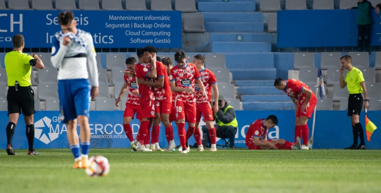 Celebració del Lugo després del 0-1 | Roger Benet