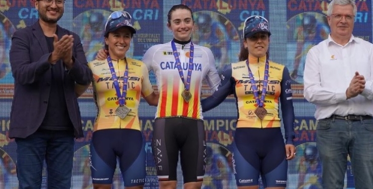 Romance, amb dues ciclistes del Massi en el Campionat de Catalunya contrarellotge | Cedida