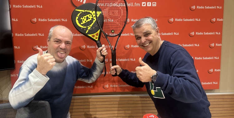 Ignasi Serrano, coordinador tennis i pàdel i l'Òscar Comellas, alumne 
