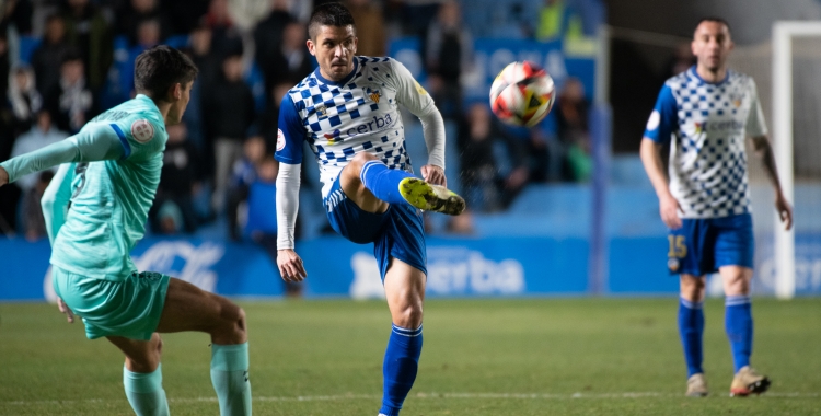 Salvador en l'últim partit a la Nova Creu Alta contra el Barça Atlètic | Roger Benet