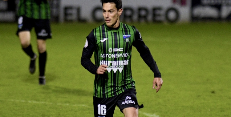 Josu Ozkoidi el dia del seu debut amb el Sestao | SRC