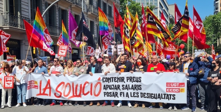 Una manifestació de l'1 de Maig de sindicats majoritaris | CCOO