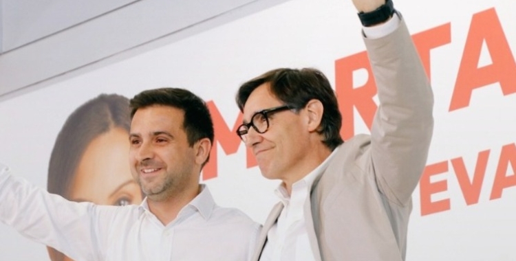 El diputat sabadellenc Pol Gibert i el candidat socialista Salvador Illa | PSC