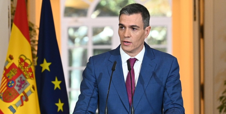 Pedro Sánchez en una compareixença | ACN