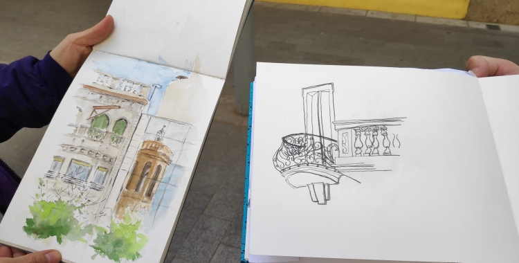 Una mostra d'un dibuix d'urban sketching