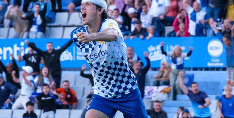Pau Resta celebrant el seu gol contra la Ponferradina | CES