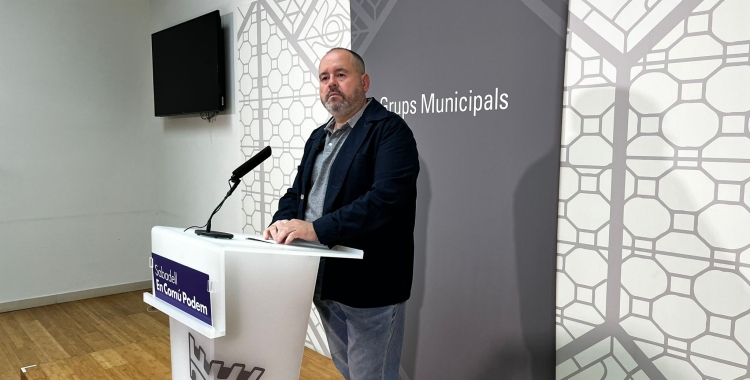 El portaveu de Sabadell En Comú Podem avui en roda de premsa | Mireia Sans
