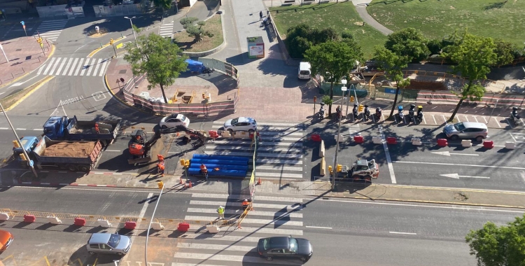 Obres a la Gran Via a l'altura del Parc Taulí | Aigües de Sabadell