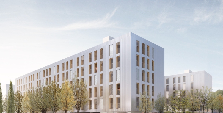 Render de com seran els pisos de lloguer protegit de Can Gambús 2