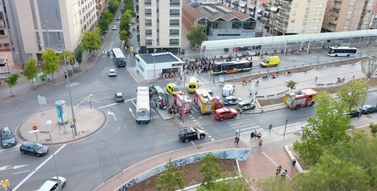 Imatge del dispositiu a Renfe Centre per l'atropellament d'aquesta tarda | @xuscarrillo