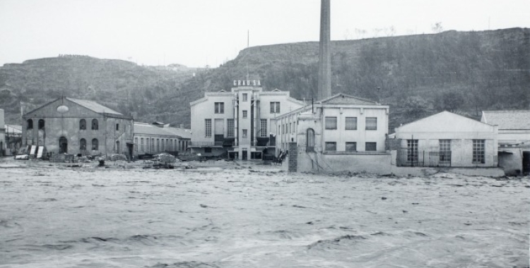 Imatge de les riuades del 1962 a Sabadell | Arxiu Històric de Sabadell