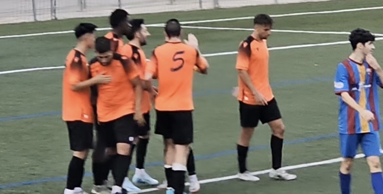 Els jugadors de la 'Saba', celebrant un dels quatre gols