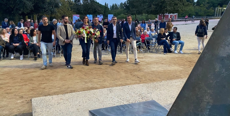 L'alcaldessa de Sabadell, Marta Farrés, amb Oriol Rifer (Crida), Eloi Cortés (Primer tinent d'alcaldessa), Gabriel Fernández (ERC) i Lluís Matas (cinquè tinent d'alcaldessa)