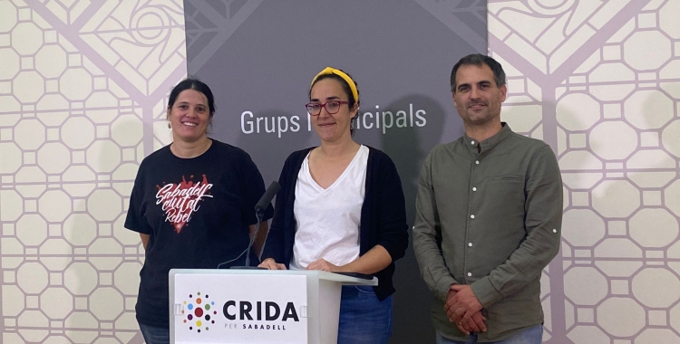 Aurora Murillo, Anna Lara i Oriol Rifer a la roda de premsa | Ràdio Sabadell