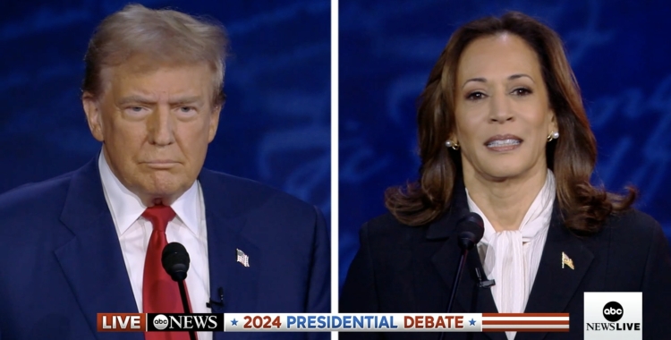 Donald Trump i Kamala Harris durant el debat de candidats | ACN