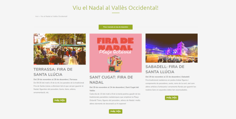 La pàgina web 'Viu el Nadal al Vallès Occidental!' | Cedida